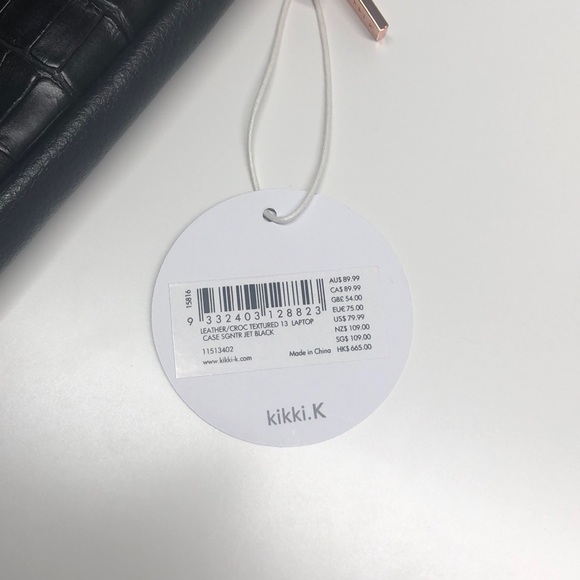 Kikki.K 13” Black Croc Leather Laptop Case - Picture 7 of 9